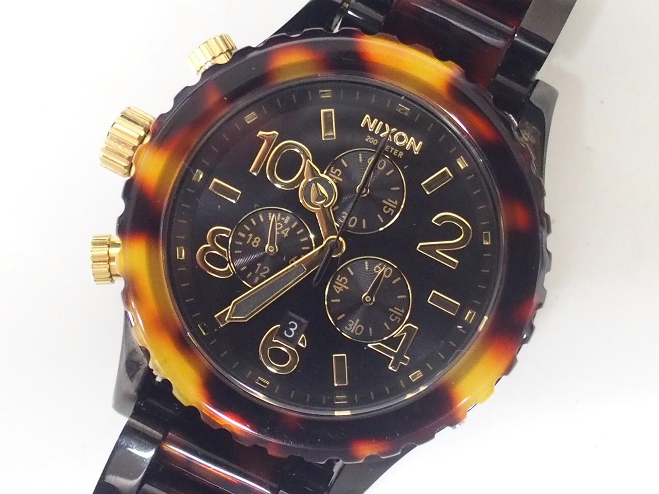 NIXON THE42-20 MINIMIZE メンズ腕時計 クロノグラフ べっ甲風デザイン QZ ニクソン ミニマイズ クォーツ 買取させて